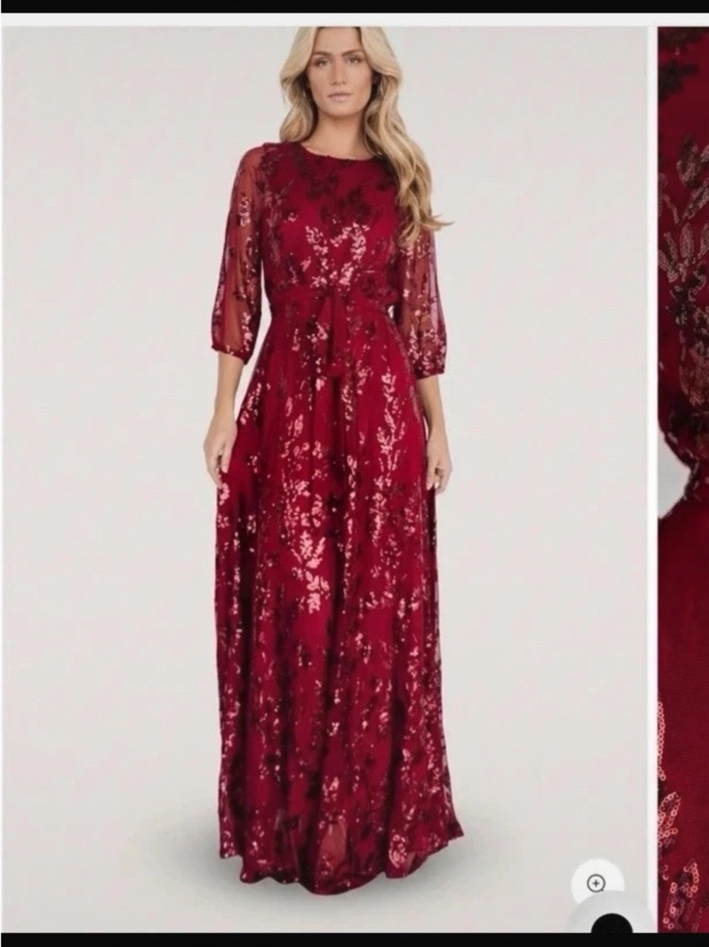 Baltic Born Burgundy Sequin Maxi Dress